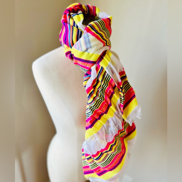 Sunrise Serape Striped Boho Scarf - Picture 1 of 8